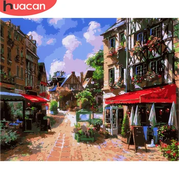 

HUACAN DIY Pictures By Number Street Kits Home Decor Painting By Numbers Drawing On Canvas HandPainted Landscape Art Gift