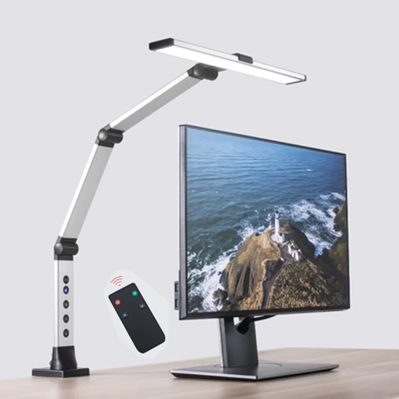 wireless remote control LED long arm eye protection desk lamp work computer screen light dormitory office study  desk lamp