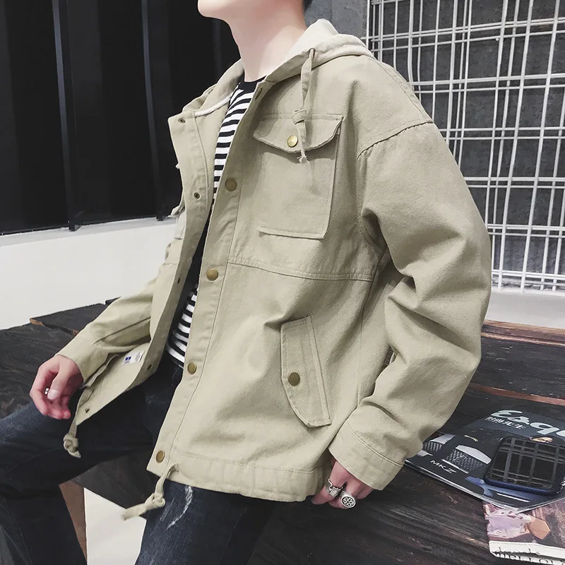 

2019 Autumn And Winter Men New Style Korean-style Coat Denim Jacket Students Teenager Versatile Trend Baseball on Clothes