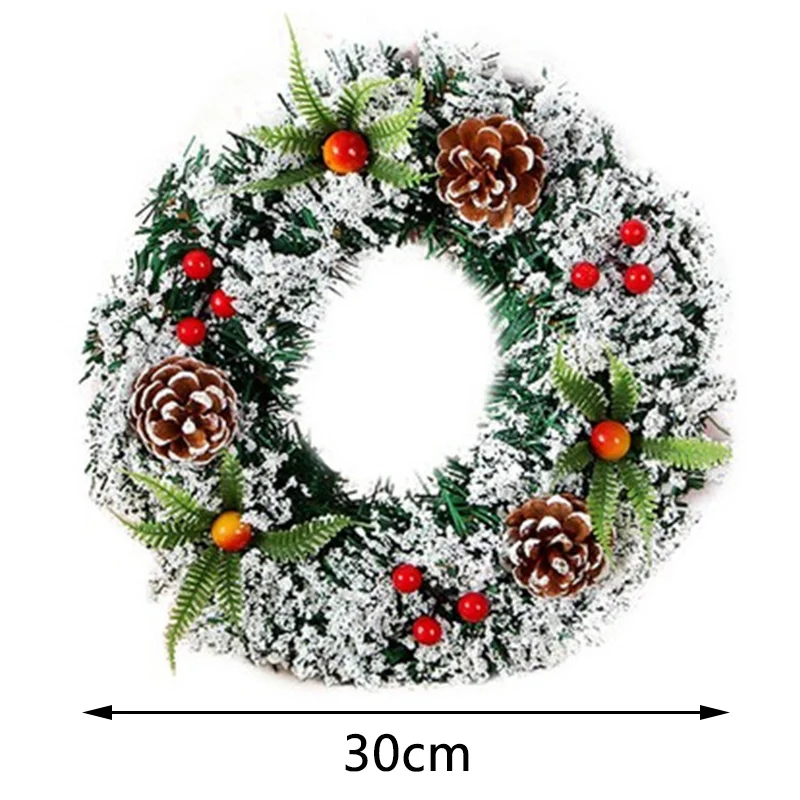 New Year Handmade Christmas Wreath Decoration for Home Spruce Wreath Circle Artificial Garland Door Hanging Ornament Celebration