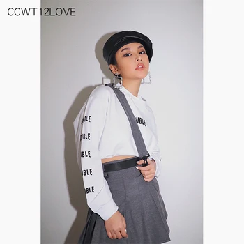 

Fashion Women Hoodies 2019 Solid Loose Letter Print Crop Top Hoodie Hoody Ladies Cotton Long Sleeve Casual Sweatshirt O-neck