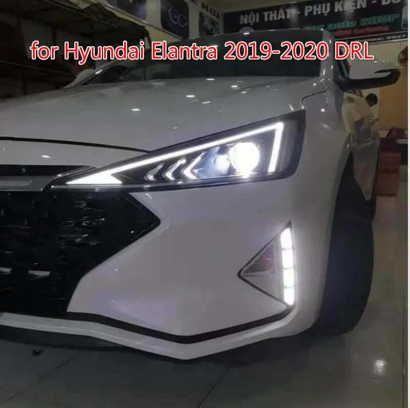 

DRL for Hyundai Elantra 2019 2020 AVANTE LED Daytime Running Lights Daylight fog lamp with with Yellow Turn signal style relay