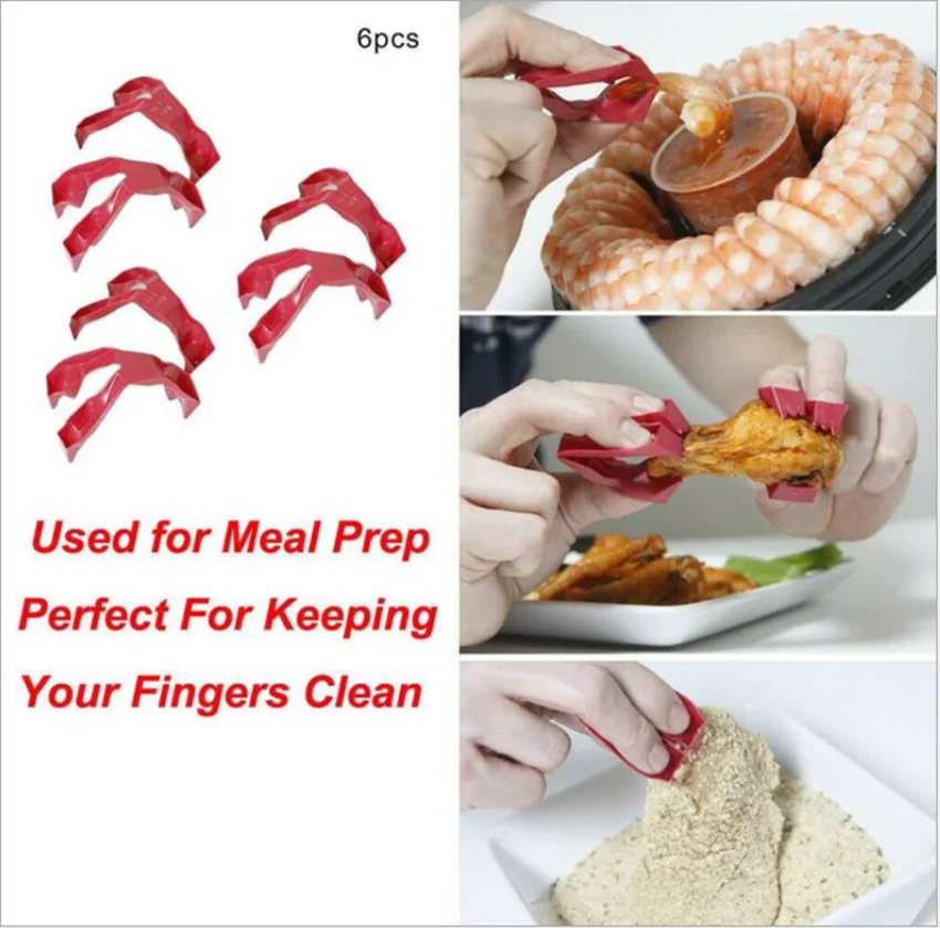 6Pcs Food Trongs Also Used for Meal Prep Perfect For Keeping Your Fingers Clean Kitchen Tool Accessories Food Trongs Food Clips