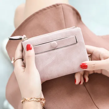

Purse Female New Korean Short Students Personality Simple Multi-Function Hipster Folding Wallets