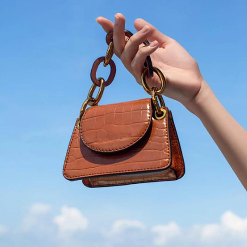 

Advanced Sense Bag 2019 Latest Version Limited Crocodile Pattern Mini Lipstick Bag Ring Chain Slung Packet