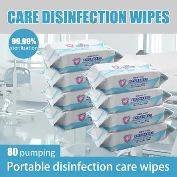 

80pcs/Box Alcohol Disinfection Wipes Household Portable Antiseptic Cleaning Sterilization Wipes Wet Wipes First Aid Health Care
