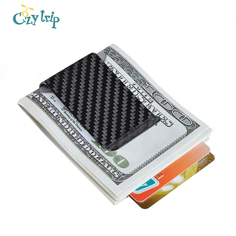 

Real Carbon Fiber Money Clip Minimalist Front Pocket RFID Blocking Wallet Minimalist Credit Card Case