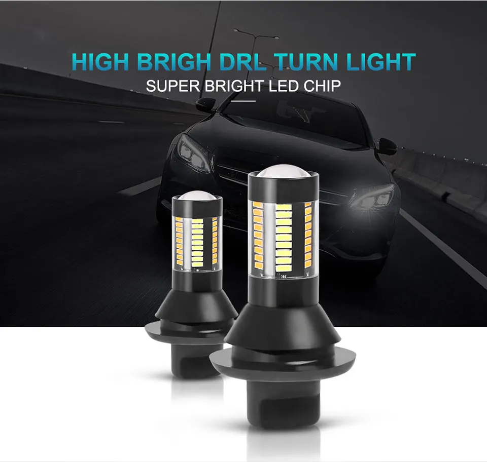 Nlpearl 2x точечный свет 4014SMD светодиодный DRL указатель поворота T20 для автомобилей Bau15s ba15s 1156 7440 светодиодные, под шину CANBUS, для автомобиля лампочки Светодиодный 12 В