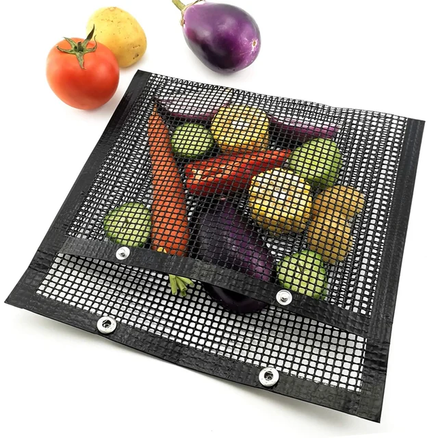 Háló Grillzsák Nem Tapadós Barbecue Nettó Szőnyeg Táska Bbq Pad Konyha Hús Zöldségek Magas Hőmérsékleten Ellenálló Főzés Grillezés - Image 4