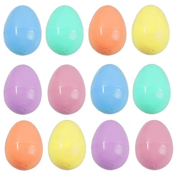 

Besegad 12PCS Kids 6x4cm Assorted Colors Plastic Fillable Empty Easter Eggs Party Favors Gifts Easter Home Decorations Toy