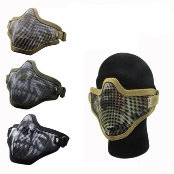 

Airsoft face masks Tactica l Steel Metal Mesh Half Face Mask Protective Gears