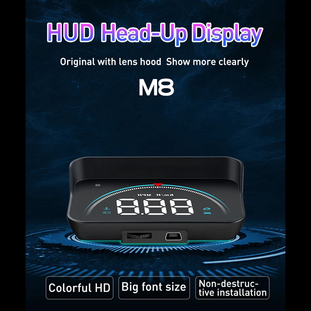 Car-Styling M8 Auto Hud Head Up Display Overspeed Warning Projector KM/H MPH Car-Styling M8 Auto Hud Head Up Display Overspeed Warning Projector KM/H MPH