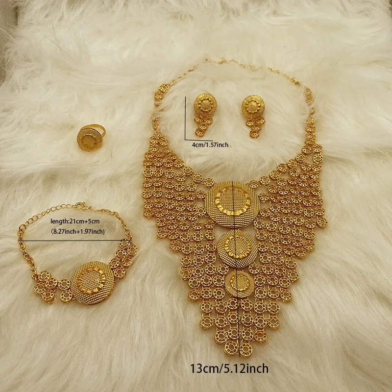 Arab Dubai Jewelry Sets For Women Gold 