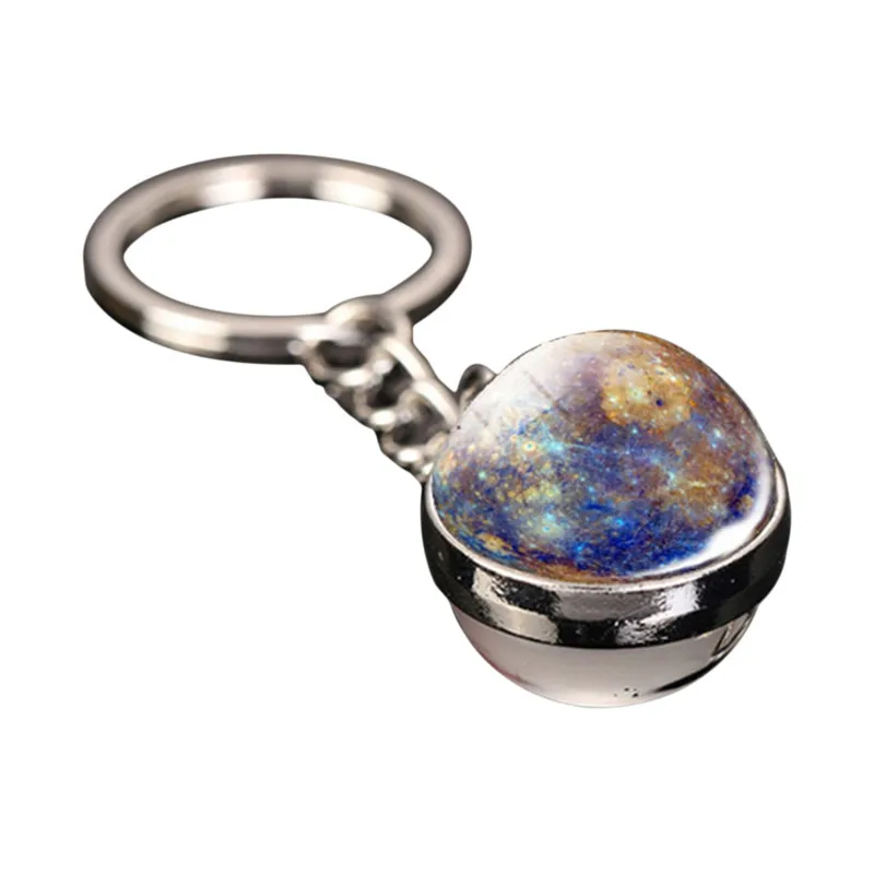 Sistema Solare Pianeta Portachiavi Galaxy Nebula Spazio Portachiavi Luna Terra Sole Mars Di Arte Immagine Side Double Glass Ball Catena Chiave
