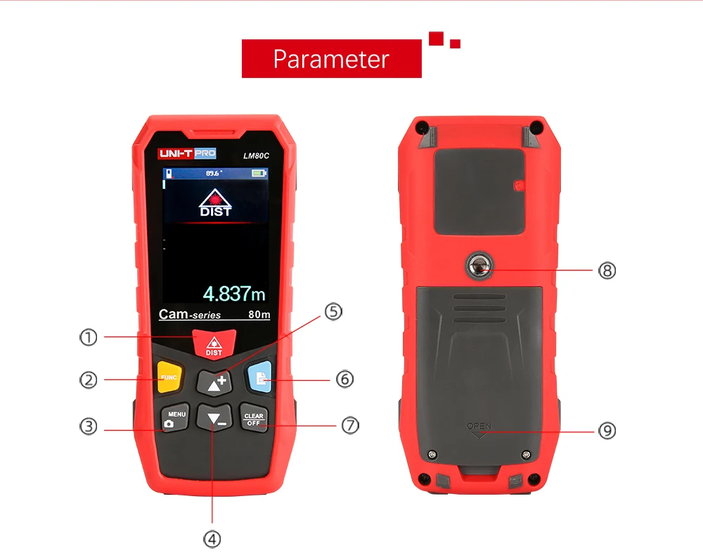 Лазерный дальномер UNI-T 80/120/200 м высокая точность электронный Правитель Открытый Применение LM80C/LM120C/LM200C камера цветной экран IP65