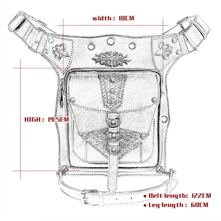 2019 Waterproof Steampunk Tactical Motorcycle Bags Waist Pack Bag Women Leather Unisex