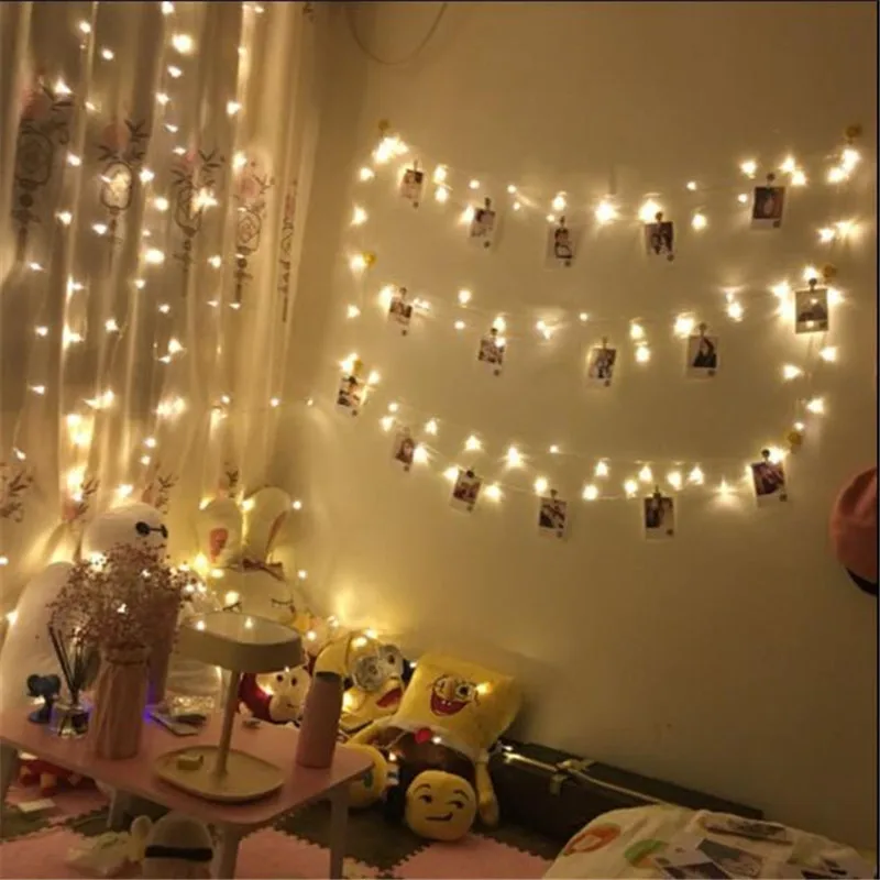 5M 28LED Copper Wire String Lights Starry Rope Lights Fairy Desk Lamps Christmas Holiday Wedding Party House Garden Rail Decor