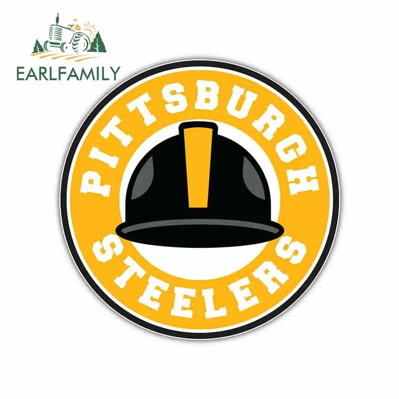 

EARLFAMILY 13cm x 13cm for Pittsburgh Steelers Sport Logo Car Stickers Helmet Motorcycle Sunscreen Vinyl JDM DIY Fine Decal