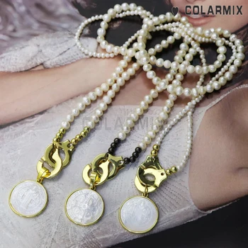 

4Pcs Pearl necklace Shell stone San benito pendants necklace mix size pearl necklace for women 9751