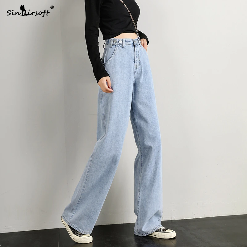 XS XL Новые корейские повседневные брюки синие широкие брюки модные брендовые женские свободные неэластичные мягкие брюки осень-зима хит