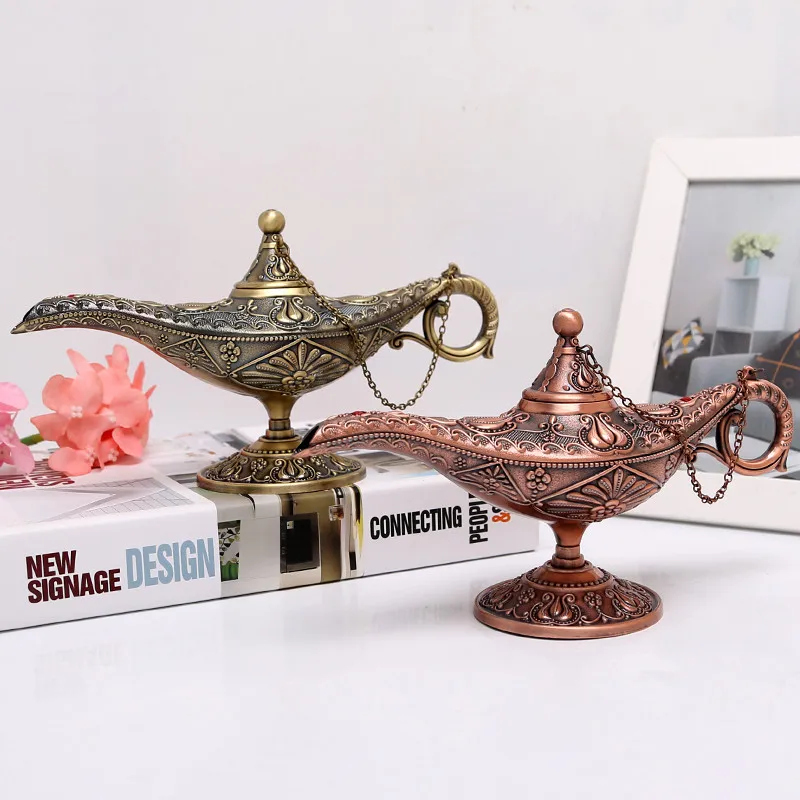 European Creative Aladdin Lamp Sesame Classical Crafts Decoration Creative Ornaments Props Wishing LampOil High Grade of Temple