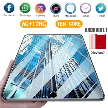 

2021 WiFi Tablet PC 1280*800 IPS Screen 10.1 Inch Ten Core 6G+128GB Android 9.0 Dual SIM Dual Camera Rear 4G Call Phone tablet