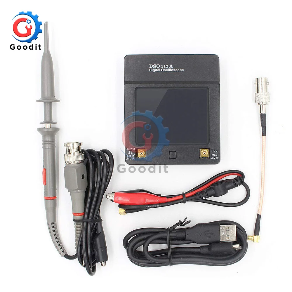 

DSO112A TFT Mini Digital Oscilloscope Touch Screen Portable USB Oscilloscope Interface 2MHz 5Msps Portable