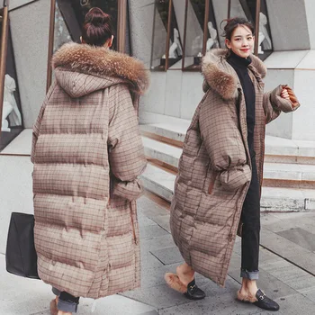 

Large Fur Collar Down Cotton Coat Women's 2020 New Winter Coat Fashion Long Casual Warm Oversize Puffer Jacket Parka Branded