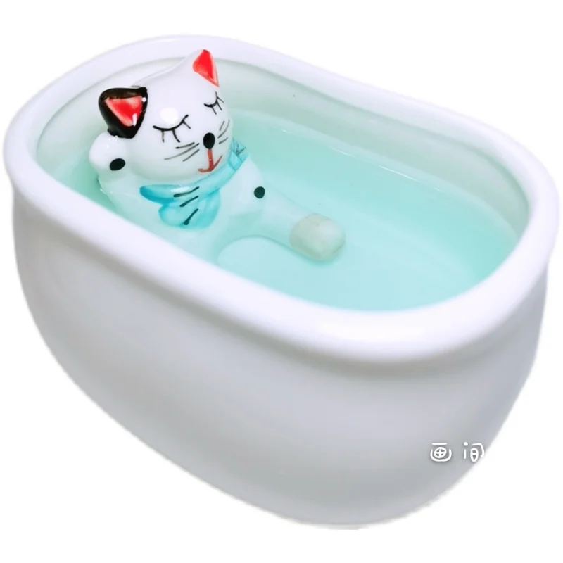 Paint Tray Color Palette Watercolor Palette Ceramic Paint Cleaning Pen Bucket 3 Sets of Paint Palette Tray Wash Pen Holder