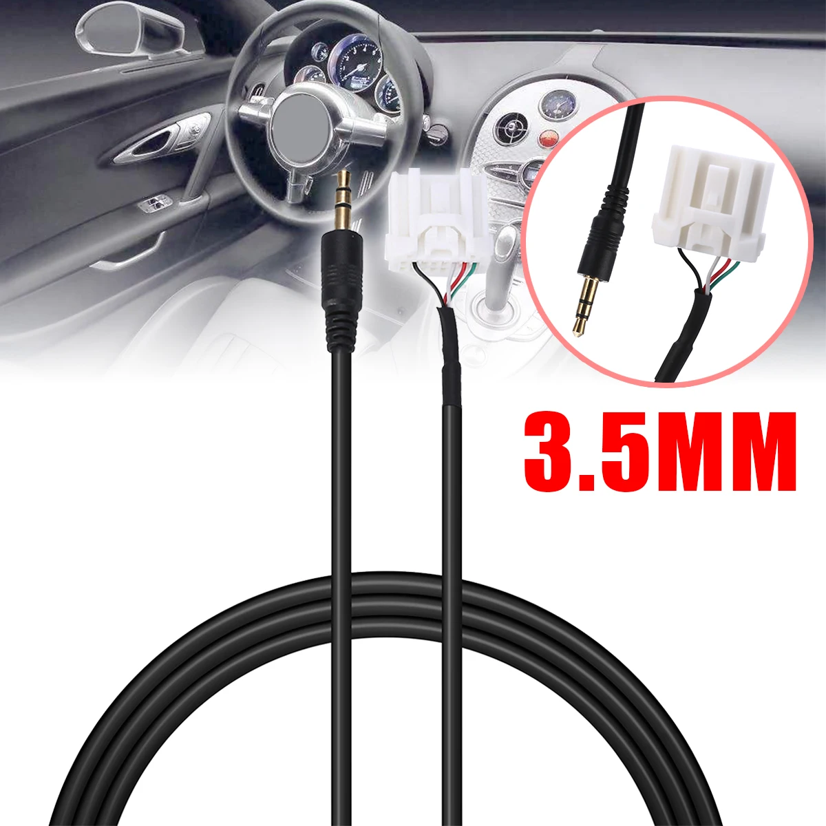 For Mazda 2 3 5 6 MX 5 CX 5 i-Phone 1pc 1.3M 3.5mm Male Headphone Jack Inputs AUX Adapter Audio Cable Lead Mayitr