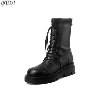 

QZYERAI New style ankle Women boots Motorcycle boots outdoor warm Female boots winter Women shoes