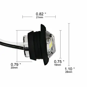 

LED Marker Light For Truck Trailer 12V 20X Amber Red Side Marker Light