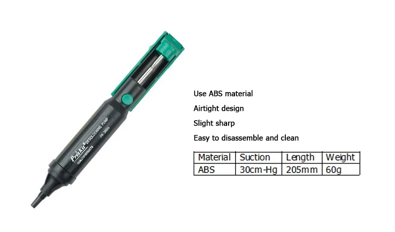 Pro'sKit Proskit 8PK-366N-G всасывающий оловянный припой присоски распайки пистолет паяльник ручка ручные инструменты распайки насос