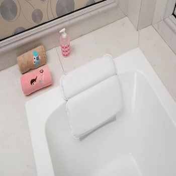 

Luxury White Foam Bath Pillow Spongy Cushion Spa Tub Head Neck Rest Relaxing Aid