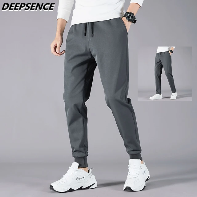 Men Sports Pants 2021 Autumn Slim Microelasticity Casual Pants Men Trend Sweatpants Male Solid Color Pencil Pants Men Clothes 1