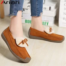 Ariari/Женская обувь; модная повседневная обувь с бантом; Легкая женская прогулочная обувь с круглым носком; женская обувь из флока; большие размеры