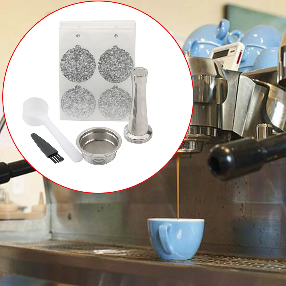 Кофейная капсула для ресторана, бара, набор для LAVAZZA, MIO, многоразовые фольга, стручки, ложка-кисточка, зажим, столовая кофейная посуда
