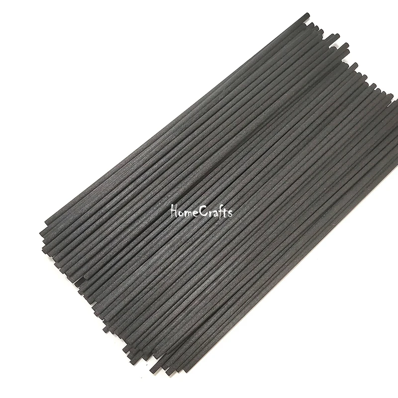 100pcs 4mmx25cm Black Fiber Rattan Sticks Essential oil Thick Reed Diffuser Sticks for Air Freshener Home Fragrance