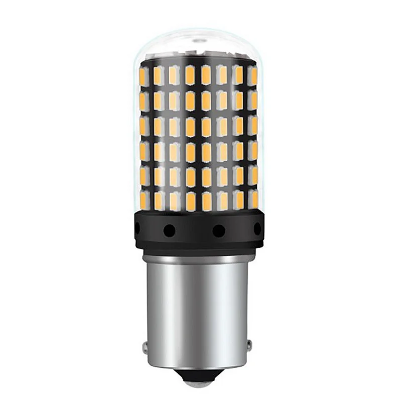 Комплект из 2 предметов T20 7440 W21W светодиодный лампы 3014 144smd светодиодный CanBus без ошибок 1156 BA15S P21W BAU15S PY21W светодиодный светильник для поворотов светильник при отсутствии флэш-памяти