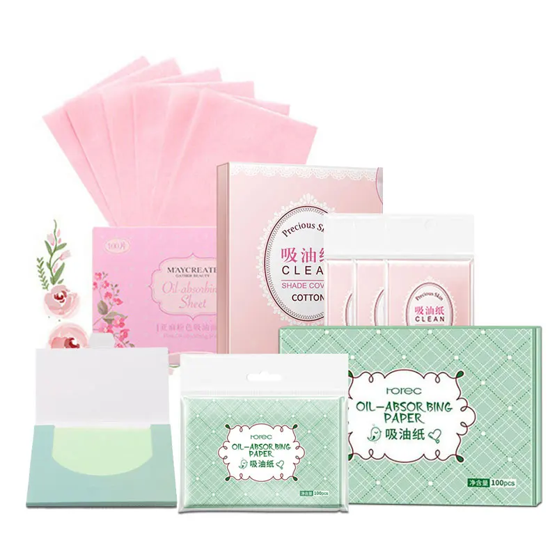 100Sheets/pack Facial Oil Blotting Sheets Face Oil Control Absorbing Film Blotting Paper Cleaning Face Beauty Makeup Tools TSLM2