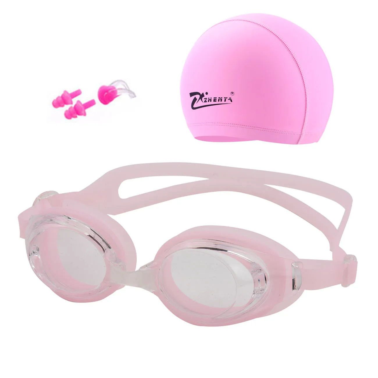 Professional Swimming Cap Swim Goggles Anti-fog Silicone Swim Pool Glasses Earplug for Men Women Kids Adult Waterproof Eyewear