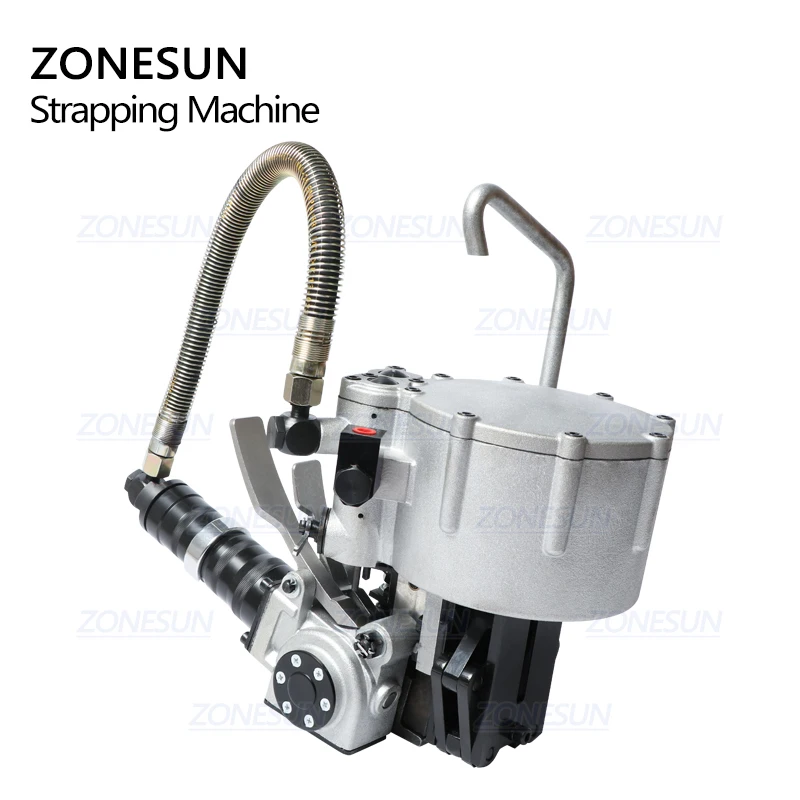 ZONESUN DB-KZ32 Automatic Pneumatic 19-32mm Steel Belt Strapping Machine Tension Cutting Packaging For Wood Steel Strapping Tool