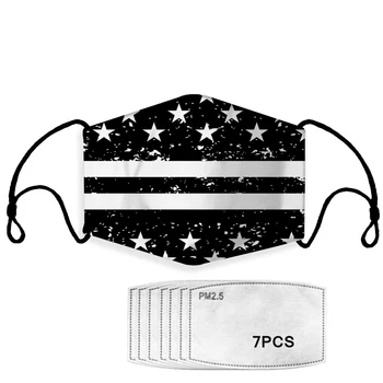 

Men Women Kids Mask 2020 Fashion Printing Reusable Mouth Face Masks Non-disposable Dustproof Face Mouth Mask with 7 Filters