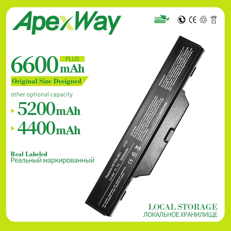 Apexway 10,8 В новый ноутбук батарея для HP 510 511 615 610 HSTNN-LB51 HSTNN-OBS1 6720 s 6730 s 6735 s 6820 s 6830 s