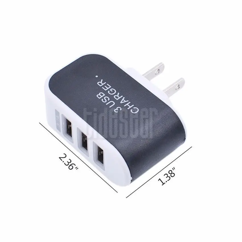 US $322.78 EUUS Plug Wall Charger Station Triple 3 Port USB Charge Chargers Travel AC Power Adapter For Xiaomi Huawei IPhone HTC 300pcs