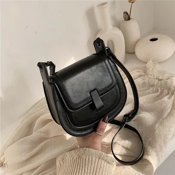 

Mini Pu Leather Women's Shoulder Bag Solid Color Crossbody Saddle Bags For Girls Sac A Main Female Fashion Cross Body Bag 2020