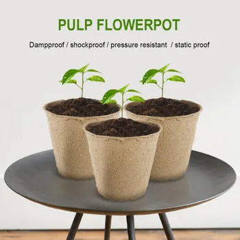 

10/50/100PCS Round Peat Pots Biodegradable Plant Seedling Starters CupsHerb Seed Nursery Tray Planting Tools for Garden Flowers*