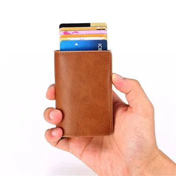 

BYCOBECY Smart Wallet for Men and Women Aluminum Box Credit Card Holder Mini Wallet Security RFID Holder PopUp Clutch Card Case