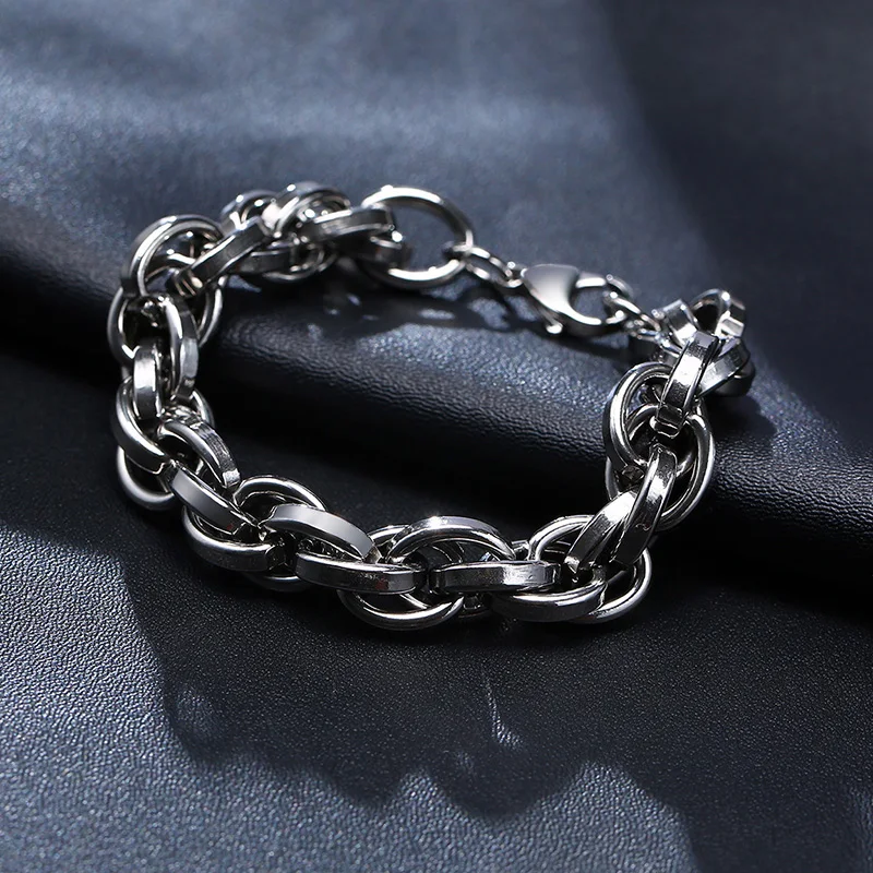 Men Twisted Rope Chain Bracelet Huge Heavy Stainless Steel Cage Link Brazalets - Image 3