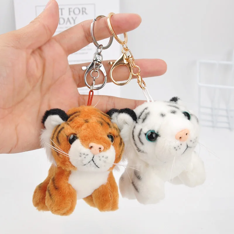 LLavero de peluche con colgante pequeño de Tigre, animales de peluche, mochila para niños y niñas, regalos de Navidad y cumpleaños